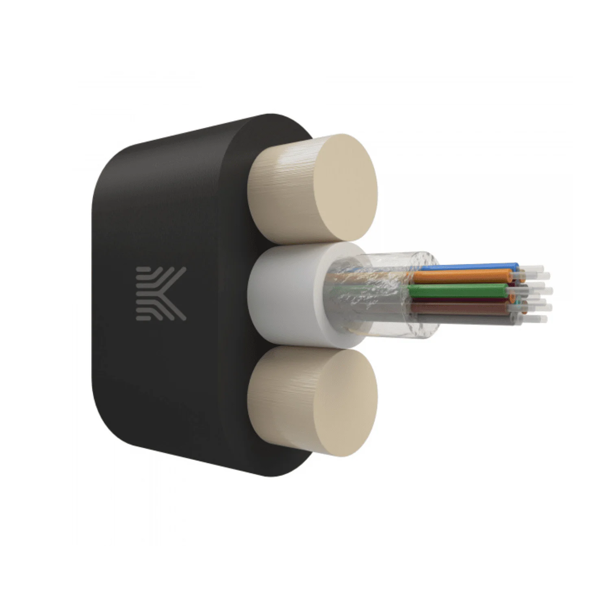 Дроп-кабель КОС-ОКДП 12 волокон G.657.A1, плоский, усиленный, полиэтилен, 3 кН